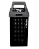 Kaleidoscope Outdoor Trash Receptacle 36 GAL Black Galvanized Steel Drainage Holes on Bottom 1/Each