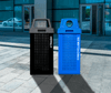 Kaleidoscope Outdoor Trash Receptacle 36 GAL Black Galvanized Steel Drainage Holes on Bottom 1/Each