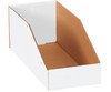 Bin Box 5X12X4.5 IN White Corrugated Cardboard 32ECT With Open Top Closure 50 Count/Bundle