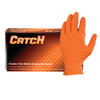 Catch® Gloves Large (LG) Orange 9MIL Nitrile Powder-Free Pyramid Grip® 100 Count/Box 10 Box/Case