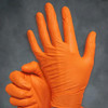 Catch® Gloves XL Orange 9MIL Nitrile Powder-Free Pyramid Grip® 100 Count/Box 10 Box/Case