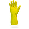Safety Zone® XL 12 IN Yellow 18MIL Latex Flock Lined Pinked Cuffs Diamond Grip 12 Count/Pack 10 Packs/Case