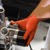 Gloveworks ULTRA™ Gloves Large (LG) Orange 6MIL Nitrile Flock Lined Powder-Free Raised Diamond Grip  50/Box 10 Box/CS