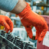 Gloveworks ULTRA™ Gloves XXL Orange 6MIL Nitrile Flock Lined Powder-Free Raised Diamond Grip 50 Count/Box 10 Box/Case