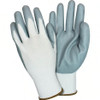 Safety Zone® Gloves Medium (MED) Gray White Nylon Nitrile Foam Coated Knit ANSI Cut Level A1 Smooth Grip 72 Pairs/Case