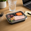 WNA Atrium Take-Out Container Base 6.59X4.97 IN 3 Compartment OPS Black Rectangle 1000/Case