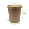 Soup Food Container 18 OZ Paper Kraft Grease Resistant 25 Count/Pack 10 Packs/Case 250 Count/Case