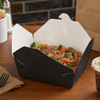 Bio-Pak® #3 Take-Out Box Fold-Top Paper Black Oblong 200/Case