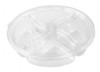 Take-Out Container Base & Lid Combo 32 OZ 4 Compartment Clear Round 50/Case