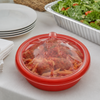 Take-Out Container Base & Lid Combo With Dome Lid 64 OZ Plastic Assorted Ornament Round 50/Case