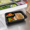 WNA Atrium Take-Out Container Base 6.59X4.97 IN 2 Compartment OPS Black Rectangle 1000/Case