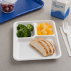 Chinet Classic® Cafeteria & School Lunch Tray 8X10 IN 3 Compartment Molded Fiber White 240/Case
