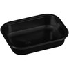 Take-Out Container Base 5X6.6X1.5 IN CPET Black Rectangle Oven Safe 600/Case