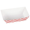Food Tray 0.25 LB Paperboard Red White Plaid 250 Count/Pack 4 Packs/Case