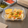 WNA Nacho Take-Out Tray 6X5X1.5 IN 2 Compartment OPS Clear Rectangle With Sauce Compartment 500/Case