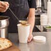 Food Container With Flat Lid 16 OZ Paper White Tall Vented 250/Case