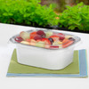 Take-Out Container Base & Lid Combo With Dome Lid 20 OZ Aluminum Plastic Silver Clear Rectangle 150/Case