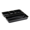 BonFaire® Cold Take-Out Container Insert 4 Compartment PET Black Rectangle Square 100/Case