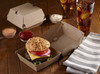 Take-Out Box Hinged With Dome Lid 5X4.63X3 IN Corrugated Paperboard Kraft Square Fluted 400/Case