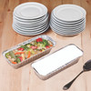 Lid Flat 9.5X7 IN Foil-Lined Paper Silver White Oblong For Container Laminated 250/Case