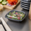 Take-Out Container Base & Lid Combo 12 OZ PP Black Clear Microwave Safe Vented Anti-Fog 201/Case
