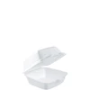 Dart® Take-Out Container Hinged Medium (MED) 5.18X5.44X2.9 IN XPS White Square Insulated 125 Count/Pack 4 Packs/Case