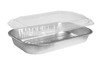 Take-Out Container Base & Lid Combo With Dome Lid Large (LG) 94 OZ Aluminum Silver 150/Case