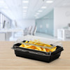 Solo® Creative Carryouts® BoxLine™ Take-Out Container Hinged 7.87X5.39X2.95 IN PS Black Clear Deep Bar Lock 100 Count/Pack 2 Packs/Case