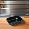 Take-Out Container Base 6.63X5X1.5 IN CPET Black Rectangle Oven Safe 704/Case