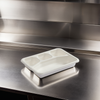 Take-Out Container Base 10.75X8 IN 4 Compartment Sugarcane White Rectangle 200/Case