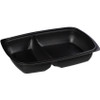 Take-Out Container Base 11.13X8X1.63 IN 2 Compartment PP Black Rectangle 150/Case