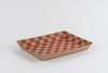 Food Tray 10.5X7.5X1.5 IN Paper Kraft Red Rectangle 250/Case
