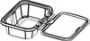 Take-Out Container Hinged 24 OZ PET Clear Tamper-Evident 260/Case