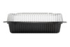 Take-Out Container Hinged 8X8 IN PET Black Square 300/Case