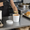 Soup Food Container Base & Lid Combo 16 OZ Paperboard White Round Tall Vented 250/Case