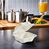 Take-Out Container Hinged With Dome Lid 6X6X3 IN Molded Fiber White Square 400/Case