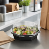 Solo® OctaView Take-Out Container Base & Lid Combo With Dome Lid 6.76X6.3X2.36 IN PS Black Clear Shallow 200/Case