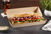 Take-Out Container Hinged Small (SM) Corrugated Cardboard Kraft Rectangle Fluted 420/Case