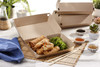 Take-Out Box Hinged With Dome Lid 9X6.50X3 IN Corrugated Cardboard Kraft Rectangle Fluted Medium 190/Case