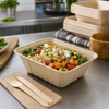 Take-Out Container Base 8.86X6.89X2.99 IN Plant Fiber Kraft Rectangle 500/Case
