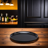 WNA CheckMate Serving Tray 18 IN PS Black Round 25/Case