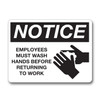 Employee Wash Hands Notice Sign