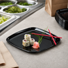 Take-Out Container Base 10.7X10.7X0.58 IN PS Black Square 25/Case