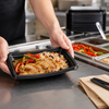 New Wave® Take-Out Container Base 8 IN PS Black Oblong Deep 600/Case