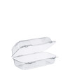 Dart® StayLock® Take-Out Container Hinged With Dome Lid 9X5.4X3.5 IN OPS Clear Oblong Bar Lock 125 Count/Pack 2 Packs/Case
