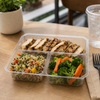 Fresh 'n Clear® GoCube® Take-Out Container Insert Tray 7.13X7.13X1.23 IN 3 Compartment PET Clear Square 400/Case
