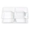 Fresh 'n Clear® GoCube® Take-Out Container Insert 5.12X5.12X1 IN 3 Compartment PET Clear Square 600/Case