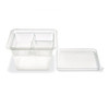 Fresh 'n Clear® GoCube® Take-Out Container Insert 5.12X5.12X1 IN 3 Compartment PET Clear Square 600/Case