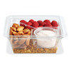 Fresh 'n Clear® GoCube® Take-Out Container Insert 5.12X5.12X1.25 IN 3 Compartment PET Clear Square 600/Case