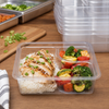 Fresh 'n Clear® GoCube® Take-Out Container Base 30 OZ 2 Compartment PET Clear 200/Case